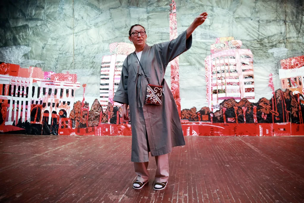 Painter Saule Suleimenova sought to capture a violent moment in Kazakhstan's modern history that remains full of unanswered questions Ruslan PRYANIKOV AFP